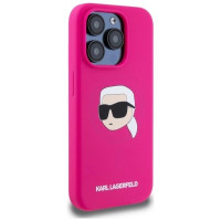 Karl Lagerfeld KLHMP15LSKHPPPLF iPhone 15 Pro 6.1" fuchsia/fuschia hardcase Silicone Karl Head Print MagSafe