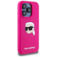 Karl Lagerfeld KLHMP15LSKHPPPLF iPhone 15 Pro 6.1" fuchsia/fuschia hardcase Silicone Karl Head Print MagSafe