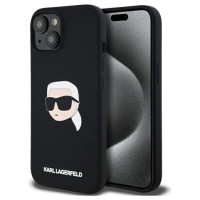 Karl Lagerfeld KLHMP15SSKHPPLK iPhone 15 6.1" black/black hardcase Silicone Karl Head Print MagSafe