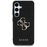 Guess Grained Big 4G Logo Small Classic Logo case for Samsung Galaxy S25 Plus black