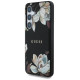 Guess Grained Printed Flower Pattern MagSafe case for Samsung Galaxy S25 black