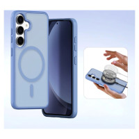 Dux Ducis Lawa Leather Case for Samsung Galaxy S25+ with Detachable Magnetic Wallet - Blue