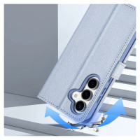 Dux Ducis Lawa Leather Case for Samsung Galaxy S25+ with Detachable Magnetic Wallet - Blue
