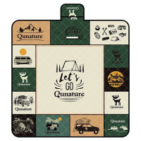 Qunature picnic mat waterproof tourist blanket 2 x 2 m - multicolored