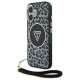 Guess HC IML Leopard Triangle Cord Strap MagSafe case for iPhone 16 - black