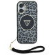 Guess HC IML Leopard Triangle Cord Strap MagSafe case for iPhone 16 - black