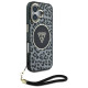 Guess HC IML Leopard Triangle Cord Strap MagSafe case for iPhone 16 - black