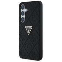 Guess Hot Stamp 4G Pattern Triangle Metal Logo case for Samsung Galaxy S25 - black