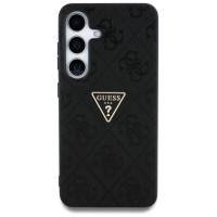 Guess Hot Stamp 4G Pattern Triangle Metal Logo case for Samsung Galaxy S25 - black