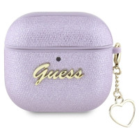 Guess Metallic Script Charm Case for AirPods 4 - Purple