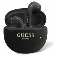 Guess Glossy Effect Egg Shape Printed Classic Logo TWS headphones - black