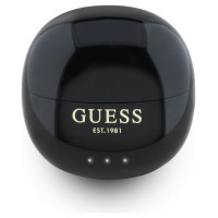 Guess Glossy Effect Egg Shape Printed Classic Logo TWS headphones - black