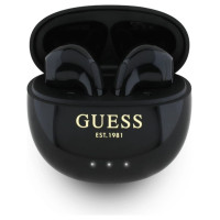 Guess Glossy Effect Egg Shape Printed Classic Logo TWS headphones - black