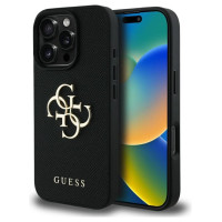 Guess Grained Big 4G Logo Small Classic Logo case for iPhone 16 Pro - black