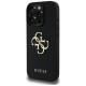 Guess Grained Big 4G Logo Small Classic Logo Case for iPhone 16 Pro Max - Black