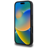 Guess Grained Big 4G Logo Small Classic Logo Case for iPhone 16 Pro Max - Black