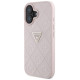 Guess Hot Stamp 4G Pattern Triangle Metal Logo iPhone 16 Case - Pink