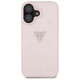Guess Hot Stamp 4G Pattern Triangle Metal Logo iPhone 16 Case - Pink