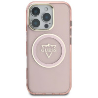 Guess IML Metal Mountain Logo MagSafe iPhone 16 Pro Max Case - Pink
