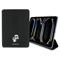 Karl Lagerfeld Saffiano Magnetic Karl & Choupette iPad Pro 11" 2024 Book Cover Case - Black