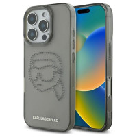 Karl Lagerfeld IML Rhinestones Karl Head Case for iPhone 16 Pro Black