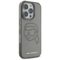 Karl Lagerfeld IML Rhinestones Karl Head Case for iPhone 16 Pro Black