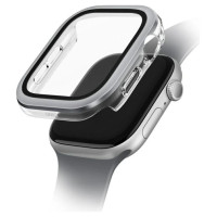 Uniq Voute Tempered Glass Case for Apple Watch 10 42 mm - Silver