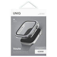 Uniq Voute Tempered Glass Case for Apple Watch 10 42 mm - Silver