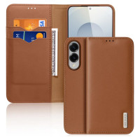 Dux Ducis Hivo Samsung Galaxy S25 Edge Case with Flip and RFID Protection - Brown