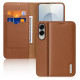 Dux Ducis Hivo Samsung Galaxy S25 Edge Case with Flip and RFID Protection - Brown