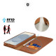 Dux Ducis Hivo Samsung Galaxy S25 Edge Case with Flip and RFID Protection - Brown