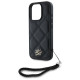 Karl Lagerfeld Quilted Initial Logo & Chain Strap iPhone 16 Pro Max Case - Black