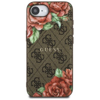 Guess 4G Flowers Print MagSafe case for iPhone 16e - brown