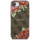 Guess 4G Flowers Print MagSafe case for iPhone 16e - brown