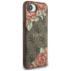 Guess 4G Flowers Print MagSafe case for iPhone 16e - brown