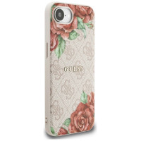 Guess 4G Flowers Print MagSafe iPhone 16e Case - Pink