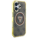 Guess IML Metal Glitter 4G Circle Triangle MagSafe Case for iPhone 16 - Brown
