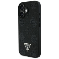 Guess Grained Hot Stamp Peony Triangle Logo MagSafe Case for iPhone 16 - Black