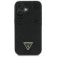 Guess Grained Hot Stamp Peony Triangle Logo MagSafe Case for iPhone 16 - Black