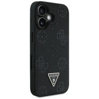 Guess Grained Hot Stamp Peony Triangle Logo MagSafe Case for iPhone 16 - Black