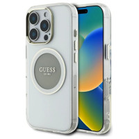 Guess IML Metal Colored Circle Classic Logo MagSafe case for iPhone 16 Pro Max - gray