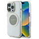 Guess IML Metal Colored Circle Classic Logo MagSafe case for iPhone 16 Pro - gray