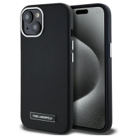 Karl Lagerfeld FW Metal Plate MagSafe iPhone 15 Case - Black