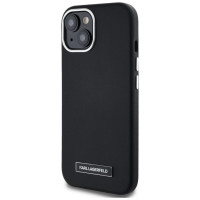 Karl Lagerfeld FW Metal Plate MagSafe iPhone 15 Case - Black