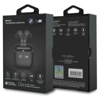BMW M Metal M Logo Print ANC-ENC TWS Bluetooth Headphones - Black