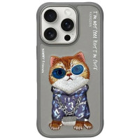 Nimmy Glasses Cool Cat Case for iPhone 16 Pro - Gray