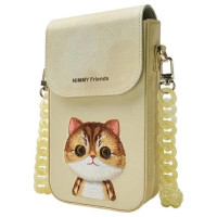 Nimmy Big Eyed Pet 2.0 Cat 3-in-1 Set: Phone Bag + Wallet + Tracker Case - Beige