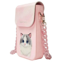 Nimmy Big Eyed Pet 2.0 Cat 3-in-1 Phone Bag + Wallet + Tracker Case - Pink