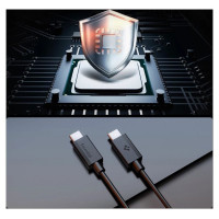 Spigen EB6020CC 60W Cable + USB-C / USB-C Cable 200 cm - Black