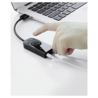 Ugreen external sound card music adapter USB - 3.5 mm mini jack with volume control 15 cm black (40964)